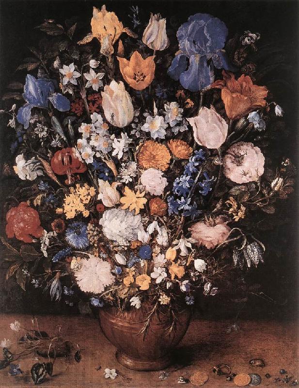 BRUEGHEL, Jan the Elder Bouquet in a Clay Vase f Sweden oil painting art